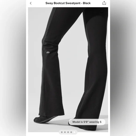 ALO Yoga Sway Bootcut Sweatpant - Black - Picture 5 of 9